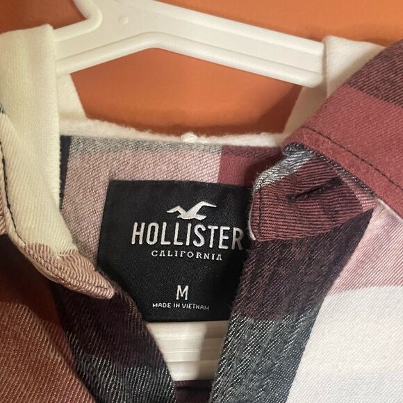 NWT Hollister Long Sleeve Flannel Shirt with Hood Mens Size M - Picture 5 of 5